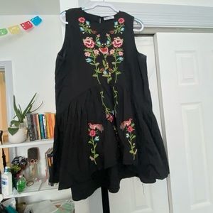 High-Low embroidered dress from a Bolivian designer